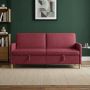 Sofa su saugojimo vieta Vyno raudona 192 x 78 x 87 cm