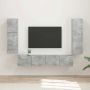 TV spintelių komplektas 4 pcs Betono pilka Apdirbta mediena