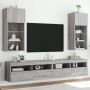TV spintelės su LED, 2vnt., pilkos ąžuolo, 40,5x30x90cm