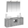 Vonios spintos komplektas 4 pcs Pilka Sonoma 100 x 14,5 x 70 cm
