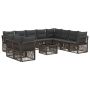 Sodo Sofų Rinkinys 11 pcs Pilka poliratanas