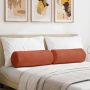 Pagalvės 2 pcs Raudona oranžinė Ø 25 x 70 cm Kordūrinis audinys