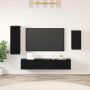 TV spintelių komplektas 4 pcs Juodas ąžuolas Apdirbta mediena