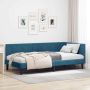 Kampinė lovos konstrukcija Mėlyna 90 cm x 190 cm Aksomas