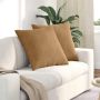 Sofa Pagalvės 2 pcs Ruda 80 x 80 cm Kordūrinis audinys
