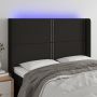 Galvūgalis su LED, juodos spalvos, 147x16x118/128cm, audinys