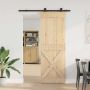 Slankios durys NARVIK Natūrali ir juoda 80 x 210 cm (152,5 cm)