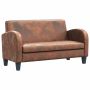 Dvivietė sofa, dirbtinė zomšos oda, ruda