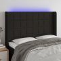 Galvūgalis su LED, juodos spalvos, 147x16x118/128cm, audinys
