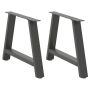 Kavos staliuko kojelės, 2 vnt., antracito spalvos, 60x(42-43) cm, plienas