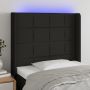 Galvūgalis su LED, juodos spalvos, 83x16x118/128cm, audinys
