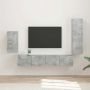 TV spintelių komplektas 4 pcs Betono pilka Apdirbta mediena