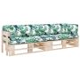 Dvivietė sofa iš palečių su pagalvėlėmis, impregnuota pušis