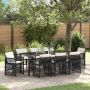 Sodo valgomojo komplektas 9 pcs Juoda