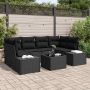 Sodo Sofų Rinkinys su pagalve 8 pcs Juoda poliratanas