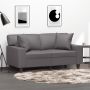 Dvivietė sofa su pagalvėlėmis, pilka, 120cm, dirbtinė oda
