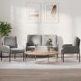 Sofų komplektai 3 pcs Šviesiai pilka 115 x 56 x 80 cm fanera