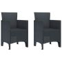 Sodo Kėdė 2 pcs Antracitas 53 x 49 x 85 cm Polipropilenas