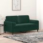Dvivietė sofa su pagalvėlėmis, tamsiai žalia, 140cm, aksomas