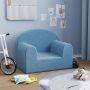 Vaikiška sofa, mėlynos spalvos, minkštas pliušas