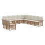 Lauko sofos komplektas 11 pcs Natūralus ir grietinėlės baltas