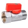 Ventilis 2207R, 1/2" vidin./išor. sriegis raudona rankena