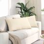 Sofa Pagalvės 2 pcs Kreminė 80 x 40 cm Kordūrinis audinys
