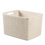 Daiktadėžė CURVER JUTE, 20 l, kreminė, 36×28×23 cm