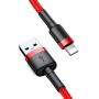 Kabelis BASEUS USB Type A M, Lightning M, 0.5m, raudonas