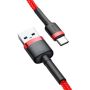 Kabelis BASEUS USB Type A M, USB Type C M, 0.5m, raudonas