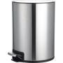 Apskrita šiukšliadėžė su pedalu DOMOLETTI, 6 l, mat. sidabr.