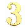 Durų numeris "3", aukso spalvos, 45 mm