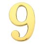 Durų numeris "9", aukso spalvos, 45 mm