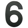 Numeris "6", matinės juodos spalvos, 145 mm