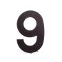Numeris "9", matinės juodos spalvos, 145 mm