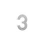 Numeris "3", nerūdijančio plieno, 145 mm