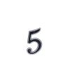 Numeris "5", plastikinis, juodos spalvos, 150 mm