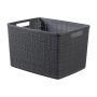 Daiktadėžė CURVER JUTE, 20 l, pilka, 36×28×23 cm