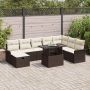 Sodo Sofų Rinkinys su pagalve 9 pcs Ruda Poli ratanas