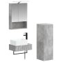 Vonios spintos komplektas 4 pcs Betono pilka 50 x 14,5 x 70 cm