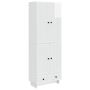 Spintelė 2 pcs Itin blizgi balta 66 x 34,5 x 95 cm