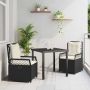 Sodo valgomojo komplektas 3 pcs Juoda poliratanas