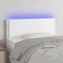 Galvūgalis su LED, baltos spalvos, 80x5x78/88cm, dirbtinė oda