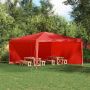Šventinės palapinės šoninė siena 2 pcs Raudona 400 x 195 cm