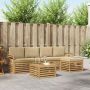 Lauko sofos komplektas 6 pcs Balta ir kreminė 59 x 59 x 37 cm