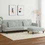 Dvivietė sofa-lova su pakoja, šviesiai pilkos spalvos, aksomas