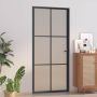 us durys, juodos, 93x201,5cm, matinis stiklas ir aliuminis