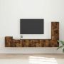 TV spintelių komplektas 3 pcs Rūkyta ąžuolas Apdirbta mediena