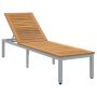 Saulės gultas Pilka 200 x 55 x 35 cm Kietos akacijos mediena