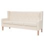 Trivietė sofa, audinys, kreminė balta